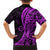 Polynesia Paisley Family Matching Off Shoulder Long Sleeve Dress and Hawaiian Shirt Polynesian With Tropical Flowers - Purple LT14 - Polynesian Pride