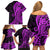 Polynesia Paisley Family Matching Off Shoulder Short Dress and Hawaiian Shirt Polynesian With Tropical Flowers - Purple LT14 - Polynesian Pride