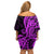 Polynesia Paisley Family Matching Off Shoulder Short Dress and Hawaiian Shirt Polynesian With Tropical Flowers - Purple LT14 - Polynesian Pride