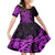 Polynesia Paisley Family Matching Short Sleeve Bodycon Dress and Hawaiian Shirt Polynesian With Tropical Flowers - Purple LT14 Daughter's Dress Purple - Polynesian Pride