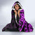 Polynesia Paisley Hooded Blanket Polynesian With Tropical Flowers - Purple LT14 - Polynesian Pride