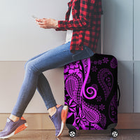 Polynesia Paisley Luggage Cover Polynesian With Tropical Flowers - Purple LT14 - Polynesian Pride