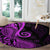 Polynesia Paisley Round Carpet Polynesian With Tropical Flowers - Purple LT14 - Polynesian Pride