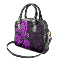 Polynesia Paisley Shoulder Handbag Polynesian With Tropical Flowers - Purple LT14 - Polynesian Pride