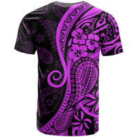 Polynesia Paisley T Shirt Polynesian With Tropical Flowers - Purple LT14 - Polynesian Pride