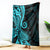 Polynesia Paisley Blanket Polynesian With Tropical Flowers - Turquoise LT14 Turquoise - Polynesian Pride