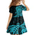 Polynesia Paisley Family Matching Long Sleeve Bodycon Dress and Hawaiian Shirt Polynesian With Tropical Flowers - Turquoise LT14 - Polynesian Pride