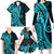 Polynesia Paisley Family Matching Long Sleeve Bodycon Dress and Hawaiian Shirt Polynesian With Tropical Flowers - Turquoise LT14 - Polynesian Pride