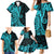 Polynesia Paisley Family Matching Mermaid Dress and Hawaiian Shirt Polynesian With Tropical Flowers - Turquoise LT14 - Polynesian Pride