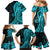 Polynesia Paisley Family Matching Mermaid Dress and Hawaiian Shirt Polynesian With Tropical Flowers - Turquoise LT14 - Polynesian Pride