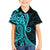 Polynesia Paisley Family Matching Off Shoulder Long Sleeve Dress and Hawaiian Shirt Polynesian With Tropical Flowers - Turquoise LT14 Son's Shirt Turquoise - Polynesian Pride