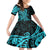 Polynesia Paisley Family Matching Off Shoulder Short Dress and Hawaiian Shirt Polynesian With Tropical Flowers - Turquoise LT14 Daughter's Dress Turquoise - Polynesian Pride