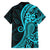 Polynesia Paisley Family Matching Off Shoulder Short Dress and Hawaiian Shirt Polynesian With Tropical Flowers - Turquoise LT14 - Polynesian Pride