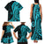 Polynesia Paisley Family Matching Tank Maxi Dress and Hawaiian Shirt Polynesian With Tropical Flowers - Turquoise LT14 - Polynesian Pride