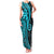 Polynesia Paisley Family Matching Tank Maxi Dress and Hawaiian Shirt Polynesian With Tropical Flowers - Turquoise LT14 Mom's Dress Turquoise - Polynesian Pride