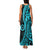 Polynesia Paisley Family Matching Tank Maxi Dress and Hawaiian Shirt Polynesian With Tropical Flowers - Turquoise LT14 - Polynesian Pride