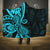 Polynesia Paisley Hooded Blanket Polynesian With Tropical Flowers - Turquoise LT14 One Size Turquoise - Polynesian Pride