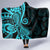 Polynesia Paisley Hooded Blanket Polynesian With Tropical Flowers - Turquoise LT14 - Polynesian Pride