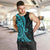 Polynesia Paisley Men Tank Top Polynesian With Tropical Flowers - Turquoise LT14 Turquoise - Polynesian Pride