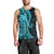 Polynesia Paisley Men Tank Top Polynesian With Tropical Flowers - Turquoise LT14 - Polynesian Pride