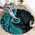 Polynesia Paisley Round Carpet Polynesian With Tropical Flowers - Turquoise LT14 - Polynesian Pride