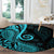 Polynesia Paisley Round Carpet Polynesian With Tropical Flowers - Turquoise LT14 - Polynesian Pride