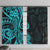 Polynesia Paisley Window Curtain Polynesian With Tropical Flowers - Turquoise LT14 With Hooks Turquoise - Polynesian Pride