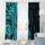 Polynesia Paisley Window Curtain Polynesian With Tropical Flowers - Turquoise LT14 - Polynesian Pride