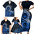 Talofa Samoa Family Matching Short Sleeve Bodycon Dress and Hawaiian Shirt Samoan Kava Bowl Siapo Pattern - Blue LT14 - Polynesian Pride