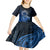 Talofa Samoa Kid Short Sleeve Dress Samoan Kava Bowl Siapo Pattern - Blue LT14 - Polynesian Pride