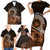 Talofa Samoa Family Matching Short Sleeve Bodycon Dress and Hawaiian Shirt Samoan Kava Bowl Siapo Pattern - Brown LT14 - Polynesian Pride