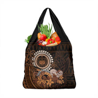Talofa Samoa Grocery Bag Samoan Kava Bowl Siapo Pattern - Brown LT14 1-pack One Size Brown - Polynesian Pride
