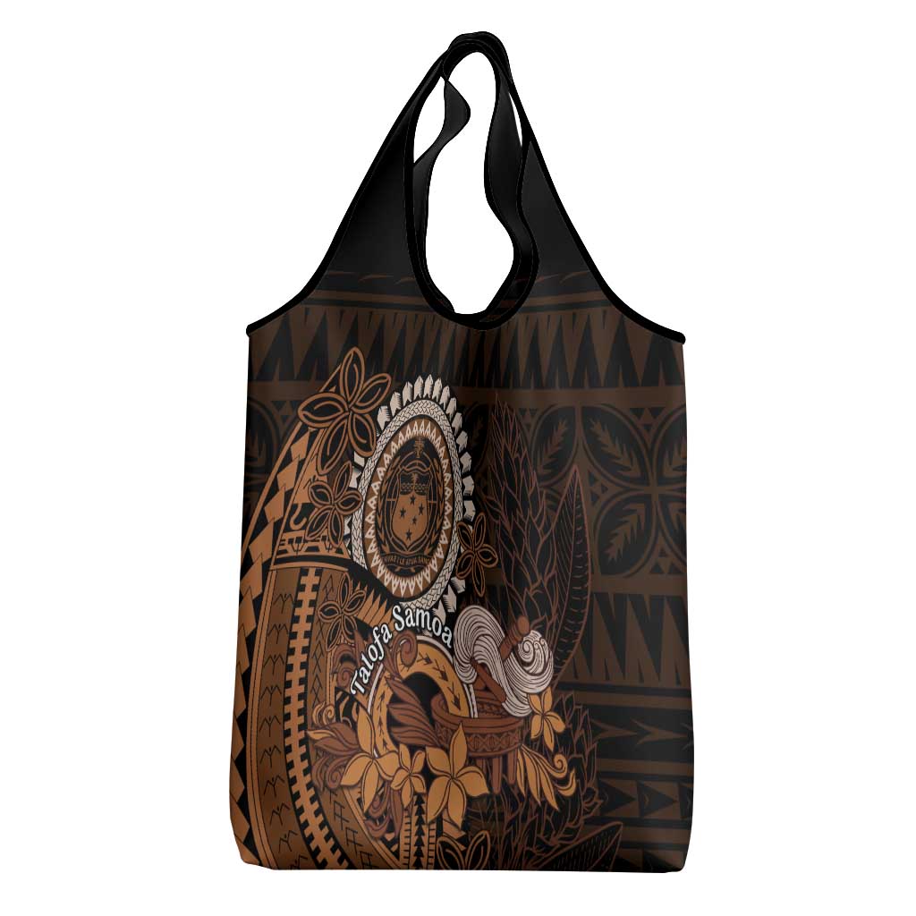 Talofa Samoa Grocery Bag Samoan Kava Bowl Siapo Pattern - Brown LT14 - Polynesian Pride