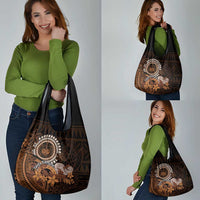 Talofa Samoa Grocery Bag Samoan Kava Bowl Siapo Pattern - Brown LT14 - Polynesian Pride