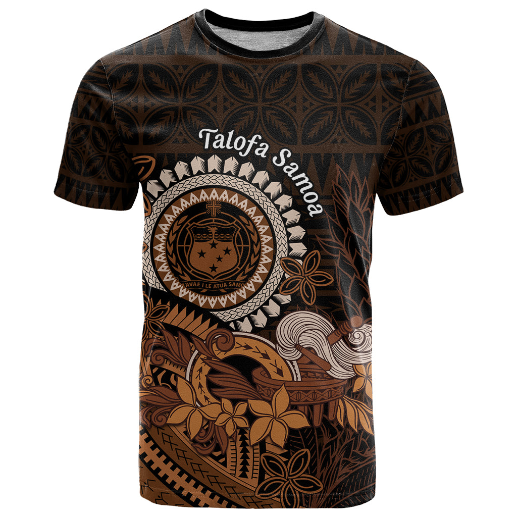 Talofa Samoa T Shirt Samoan Kava Bowl Siapo Pattern - Brown LT14 Brown - Polynesian Pride