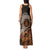 Talofa Samoa Tank Maxi Dress Samoan Kava Bowl Siapo Pattern - Brown LT14 - Polynesian Pride