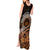 Talofa Samoa Tank Maxi Dress Samoan Kava Bowl Siapo Pattern - Brown LT14 - Polynesian Pride