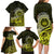 Lime Green Talofa Samoa Family Matching Long Sleeve Bodycon Dress and Hawaiian Shirt Samoan Kava Bowl Siapo Pattern LT14 - Polynesian Pride