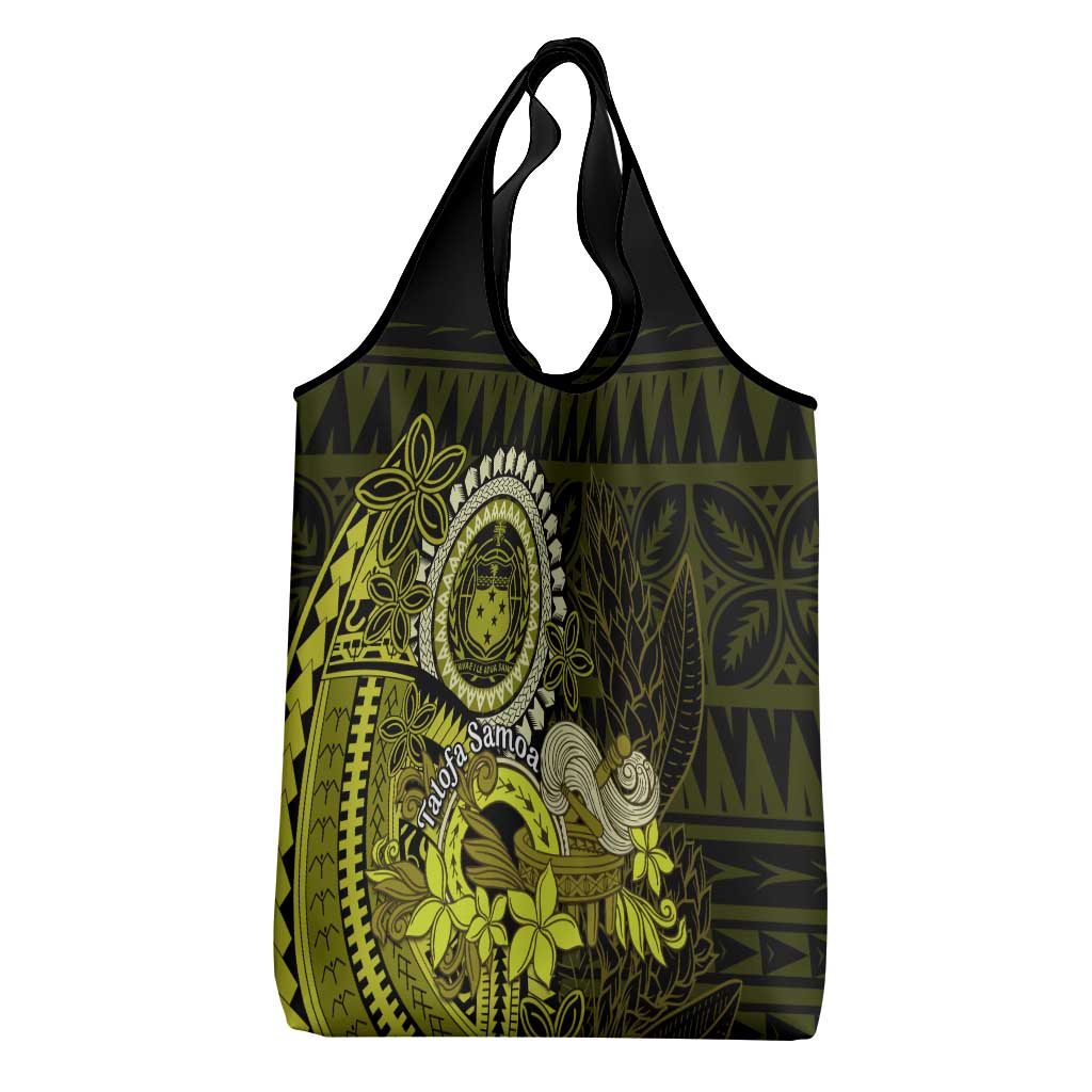 Lime Green Talofa Samoa Grocery Bag Samoan Kava Bowl Siapo Pattern LT14 - Polynesian Pride