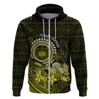 Lime Green Talofa Samoa Hoodie Samoan Kava Bowl Siapo Pattern LT14 Zip Hoodie Lime Green - Polynesian Pride