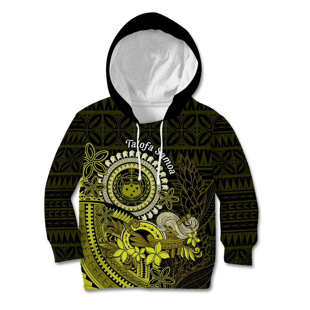 Lime Green Talofa Samoa Kid Hoodie Samoan Kava Bowl Siapo Pattern LT14 Hoodie Lime Green - Polynesian Pride