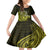 Lime Green Talofa Samoa Kid Short Sleeve Dress Samoan Kava Bowl Siapo Pattern LT14 KID Lime Green - Polynesian Pride