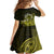 Lime Green Talofa Samoa Kid Short Sleeve Dress Samoan Kava Bowl Siapo Pattern LT14 - Polynesian Pride