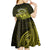 Lime Green Talofa Samoa Kid Short Sleeve Dress Samoan Kava Bowl Siapo Pattern LT14 - Polynesian Pride