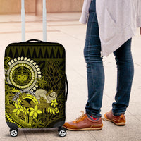 Lime Green Talofa Samoa Luggage Cover Samoan Kava Bowl Siapo Pattern LT14 Lime Green - Polynesian Pride