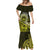 Lime Green Talofa Samoa Mermaid Dress Samoan Kava Bowl Siapo Pattern LT14 - Polynesian Pride