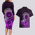 Purple Talofa Samoa Couples Matching Long Sleeve Bodycon Dress and Hawaiian Shirt Samoan Kava Bowl Siapo Pattern LT14 - Polynesian Pride