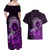 Purple Talofa Samoa Couples Matching Off Shoulder Maxi Dress and Hawaiian Shirt Samoan Kava Bowl Siapo Pattern LT14 - Polynesian Pride