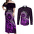 Purple Talofa Samoa Couples Matching Off Shoulder Maxi Dress and Long Sleeve Button Shirt Samoan Kava Bowl Siapo Pattern LT14 Purple - Polynesian Pride