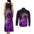 Purple Talofa Samoa Couples Matching Tank Maxi Dress and Long Sleeve Button Shirt Samoan Kava Bowl Siapo Pattern LT14 - Polynesian Pride